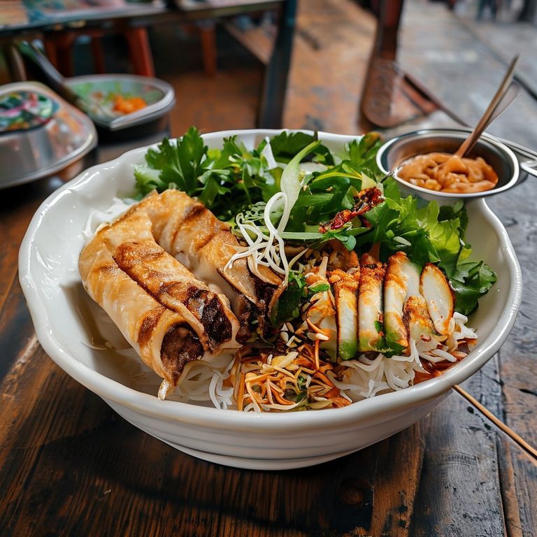 Bún thịt nướng chả giò